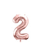 Globo foil “2“ oro rosa (86 cm) - Partydeco | Funidelia