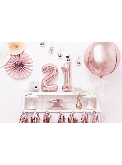 Globo foil “2“ oro rosa (35 cm) - Partydeco | Funidelia