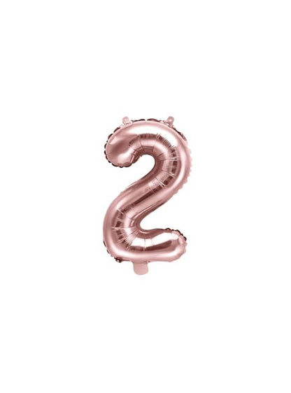 Globo foil “2“ oro rosa (35 cm) - Partydeco | Funidelia