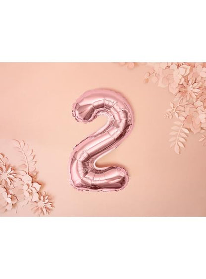 Globo foil “2“ oro rosa (35 cm) - Partydeco | Funidelia