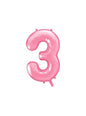 Globo foil “3“ en rosa 86 cm - Partydeco | Funidelia