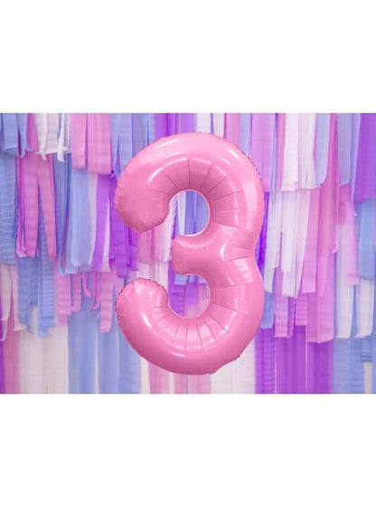 Globo foil “3“ en rosa 86 cm - Partydeco | Funidelia