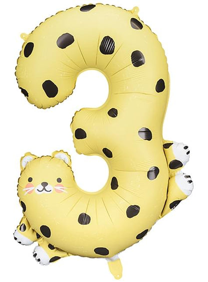 Globo foil “3“ leopardo - Partydeco | Funidelia