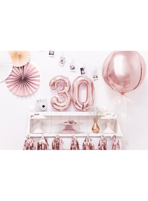 Globo foil “3“ oro rosa (35 cm) - Partydeco | Funidelia