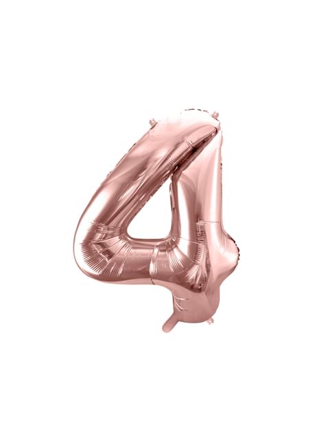 Globo foil “4“ oro rosa (86 cm) - Partydeco | Funidelia