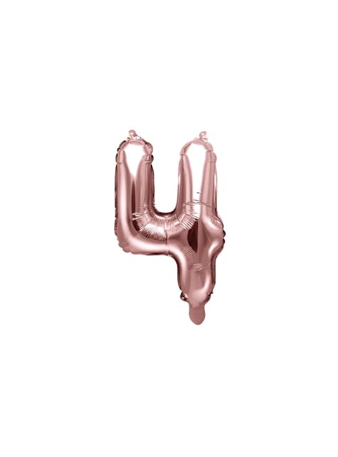 Globo foil “4“ oro rosa (35 cm) - Partydeco | Funidelia
