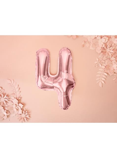 Globo foil “4“ oro rosa (35 cm) - Partydeco | Funidelia