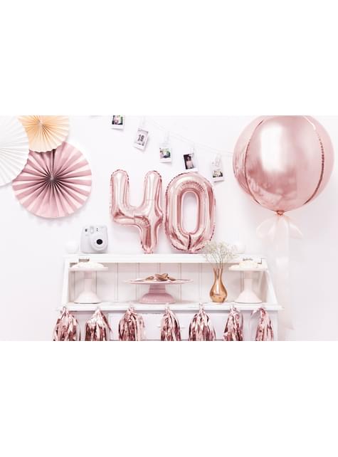 Globo foil “4“ oro rosa (35 cm) - Partydeco | Funidelia