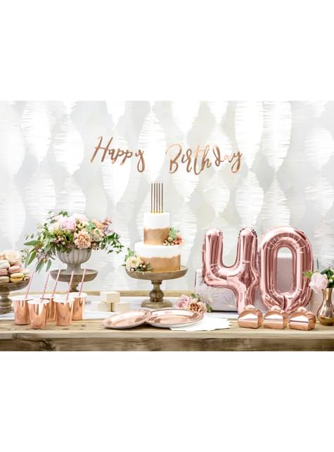 Globo foil “4“ oro rosa (35 cm) - Partydeco | Funidelia