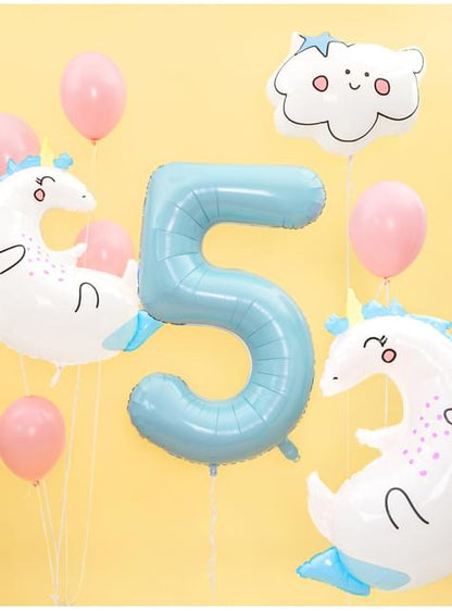 Globo foil “5“ en azul claro 86 cm - Partydeco | Funidelia