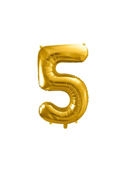 Globo foil “5“ en dorado 86 cm - Partydeco | Funidelia