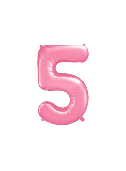 Globo foil “5“ en rosa 86 cm - Partydeco | Funidelia