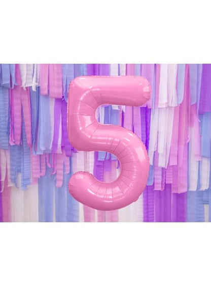 Globo foil “5“ en rosa 86 cm - Partydeco | Funidelia
