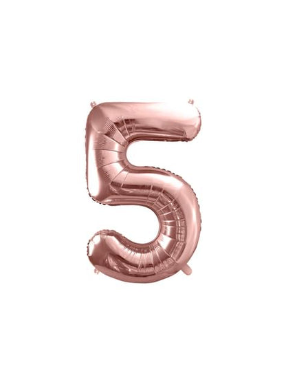 Globo foil “5“ oro rosa (86 cm) - Partydeco | Funidelia