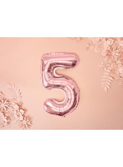 Globo foil “5“ oro rosa (35 cm) - Partydeco | Funidelia