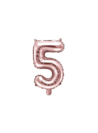 Globo foil “5“ oro rosa (35 cm) - Partydeco | Funidelia