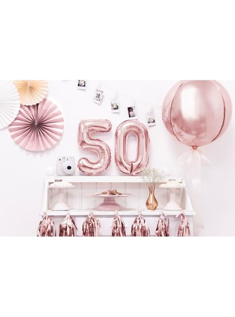 Globo foil “5“ oro rosa (35 cm) - Partydeco | Funidelia