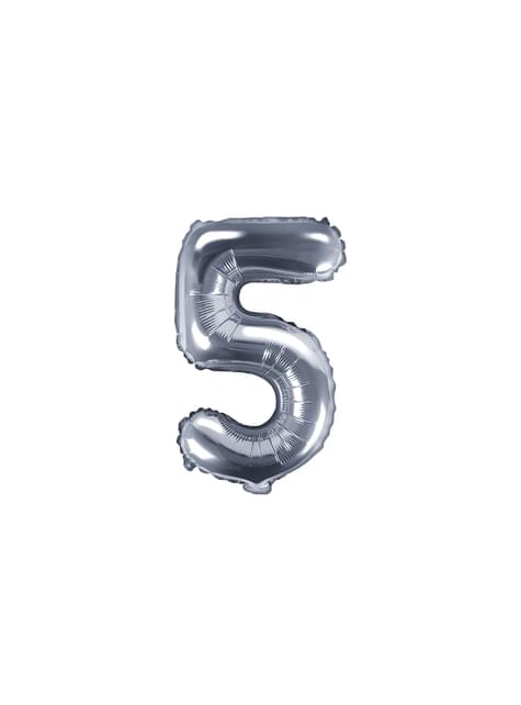 Globo foil “5“ plateado
