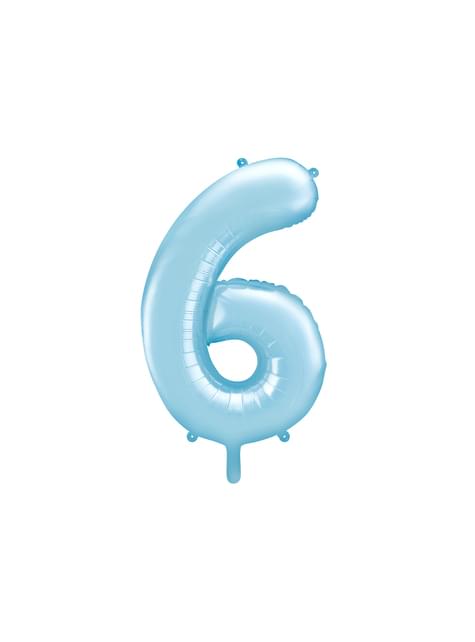 Globo foil “6“ en azul claro 86 cm - Partydeco | Funidelia