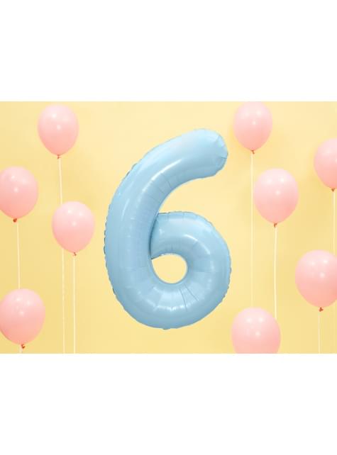 Globo foil “6“ en azul claro 86 cm - Partydeco | Funidelia