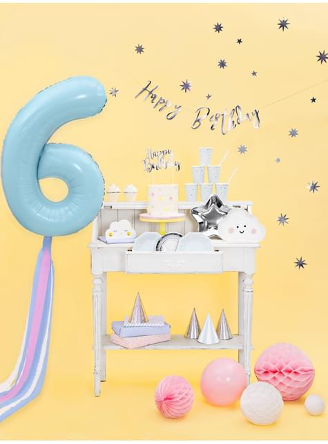 Globo foil “6“ en azul claro 86 cm - Partydeco | Funidelia