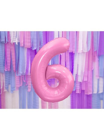Globo foil “6“ en rosa 86 cm - Partydeco | Funidelia