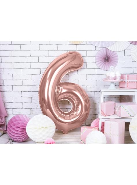 Globo foil “6“ oro rosa (86 cm) - Partydeco | Funidelia