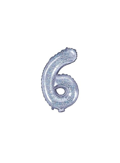 Globo foil “6“ plateado con purpurina (35 cm) - Partydeco | Funidelia