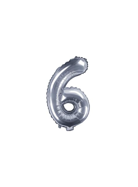 Globo foil “6“ plateado - Partydeco | Funidelia