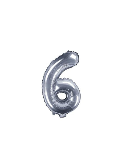 Globo foil “6“ plateado - Partydeco | Funidelia