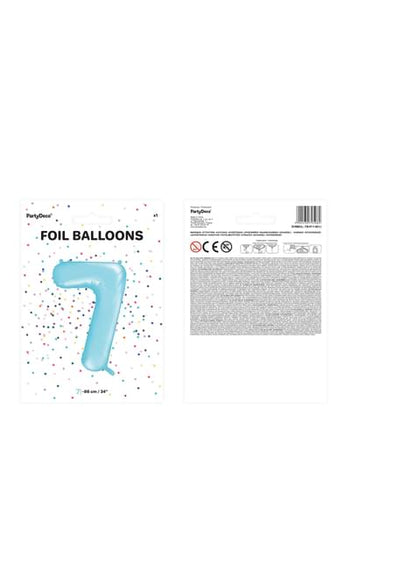 Globo foil “7“ en azul claro 86 cm - Partydeco | Funidelia