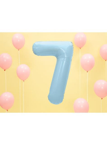 Globo foil “7“ en azul claro 86 cm - Partydeco | Funidelia