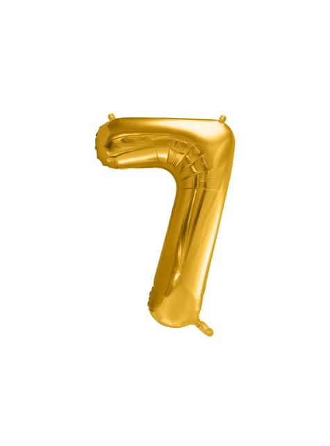 Globo foil “7“ en dorado 86 cm - Partydeco | Funidelia