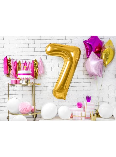 Globo foil “7“ en dorado 86 cm - Partydeco | Funidelia