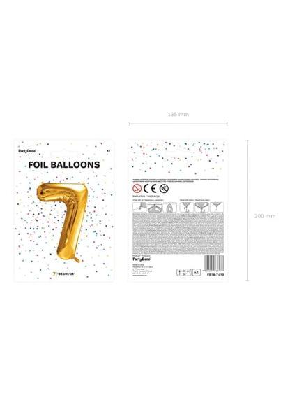 Globo foil “7“ en dorado 86 cm - Partydeco | Funidelia