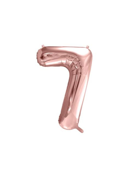 Globo foil “7“ oro rosa (86 cm) - Partydeco | Funidelia