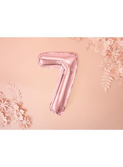 Globo foil “7“ oro rosa (35 cm) - Partydeco | Funidelia