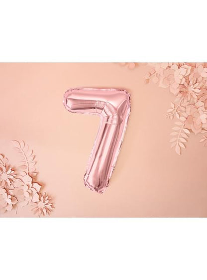 Globo foil “7“ oro rosa (35 cm) - Partydeco | Funidelia