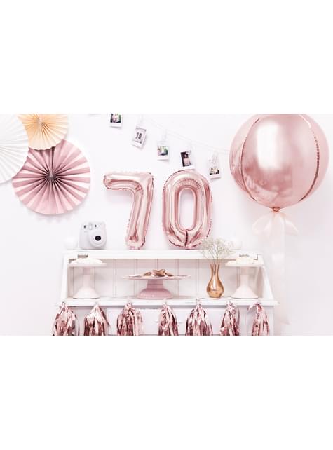 Globo foil “7“ oro rosa (35 cm) - Partydeco | Funidelia