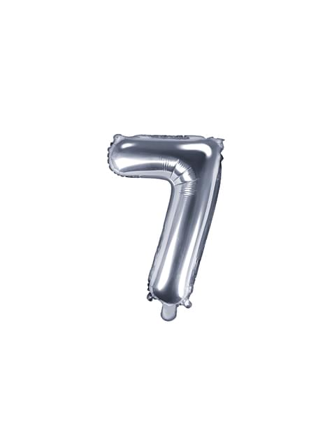 Globo foil “7“ plateado - Partydeco | Funidelia