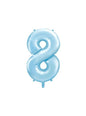 Globo foil “8“ en azul claro 86 cm - Partydeco | Funidelia