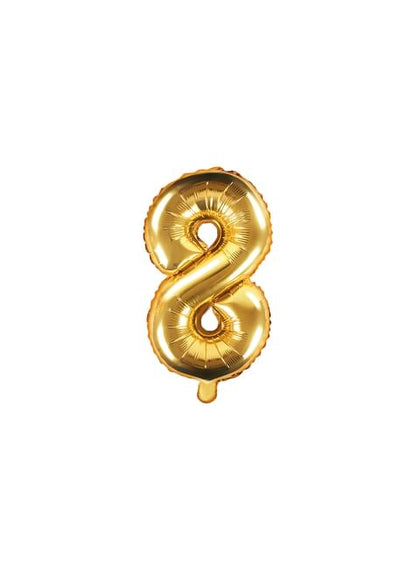 Globo foil “8“ en dorado 35 cm - Partydeco | Funidelia