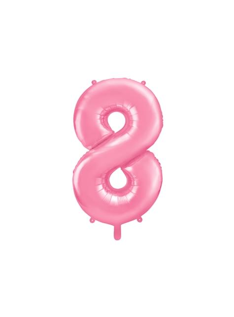 Globo foil “8“ en rosa 86 cm