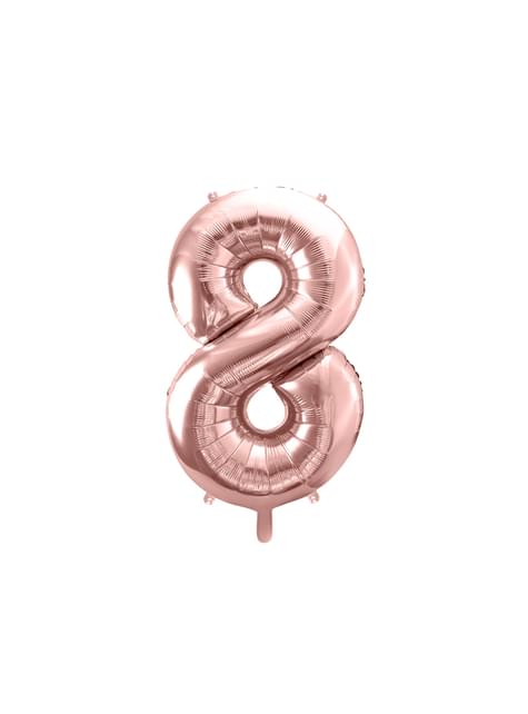Globo foil “8“ oro rosa (86 cm) - Partydeco | Funidelia