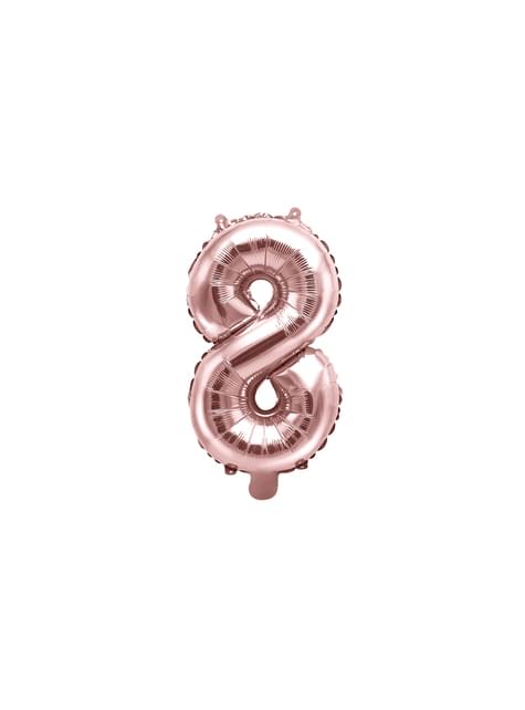 Globo foil “8“ oro rosa (35 cm) - Partydeco | Funidelia