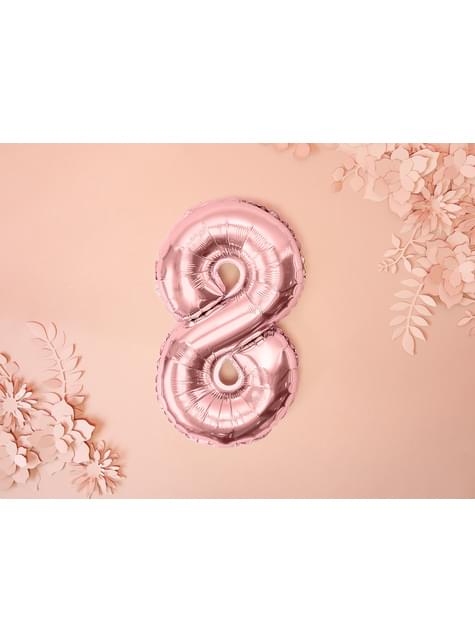 Globo foil “8“ oro rosa (35 cm) - Partydeco | Funidelia