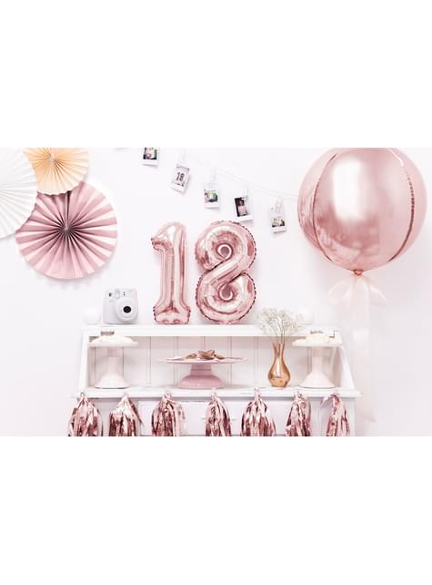 Globo foil “8“ oro rosa (35 cm) - Partydeco | Funidelia