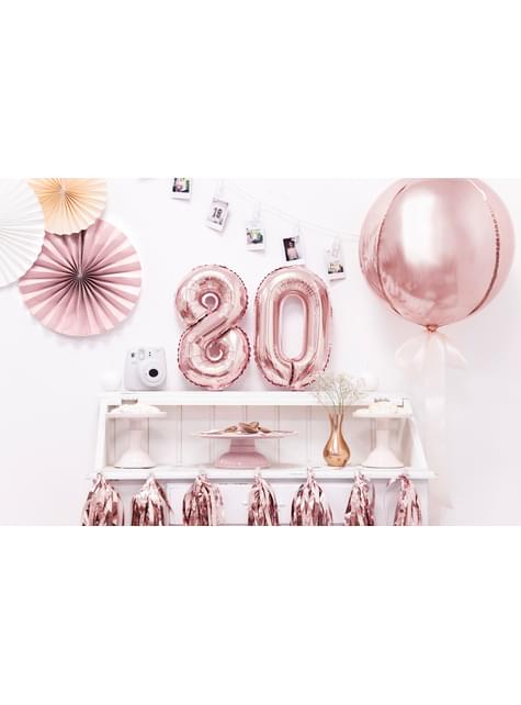 Globo foil “8“ oro rosa (35 cm) - Partydeco | Funidelia