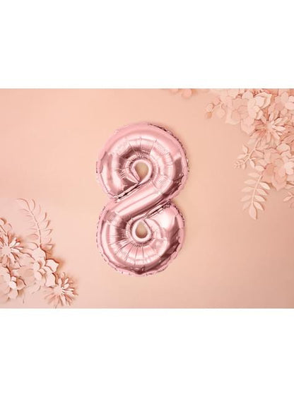 Globo foil “8“ oro rosa (35 cm) - Partydeco | Funidelia