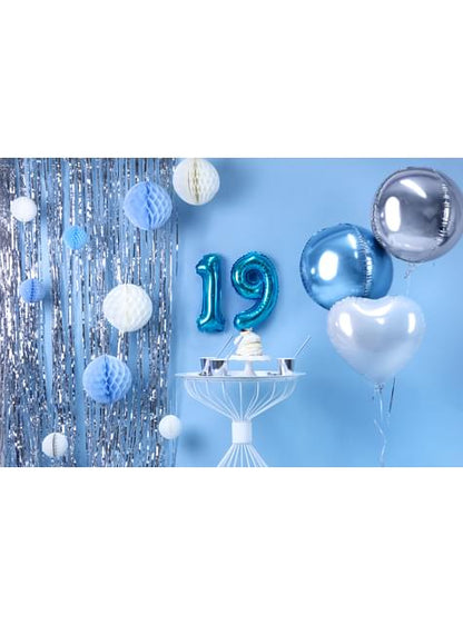 Globo foil “9“ en azul 35 cm - Partydeco | Funidelia